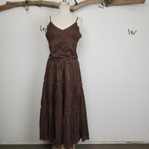 Nimmi brown boho gypsy style summer maxi dress